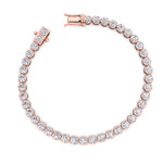 Natural diamond crown prong tennis bracelet 14K Rose gold