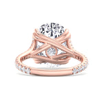 Augusta - Elongated Cushion Shape Double Claw Diamond Engagement Ring with Pave Band - Gem Jewelers Co