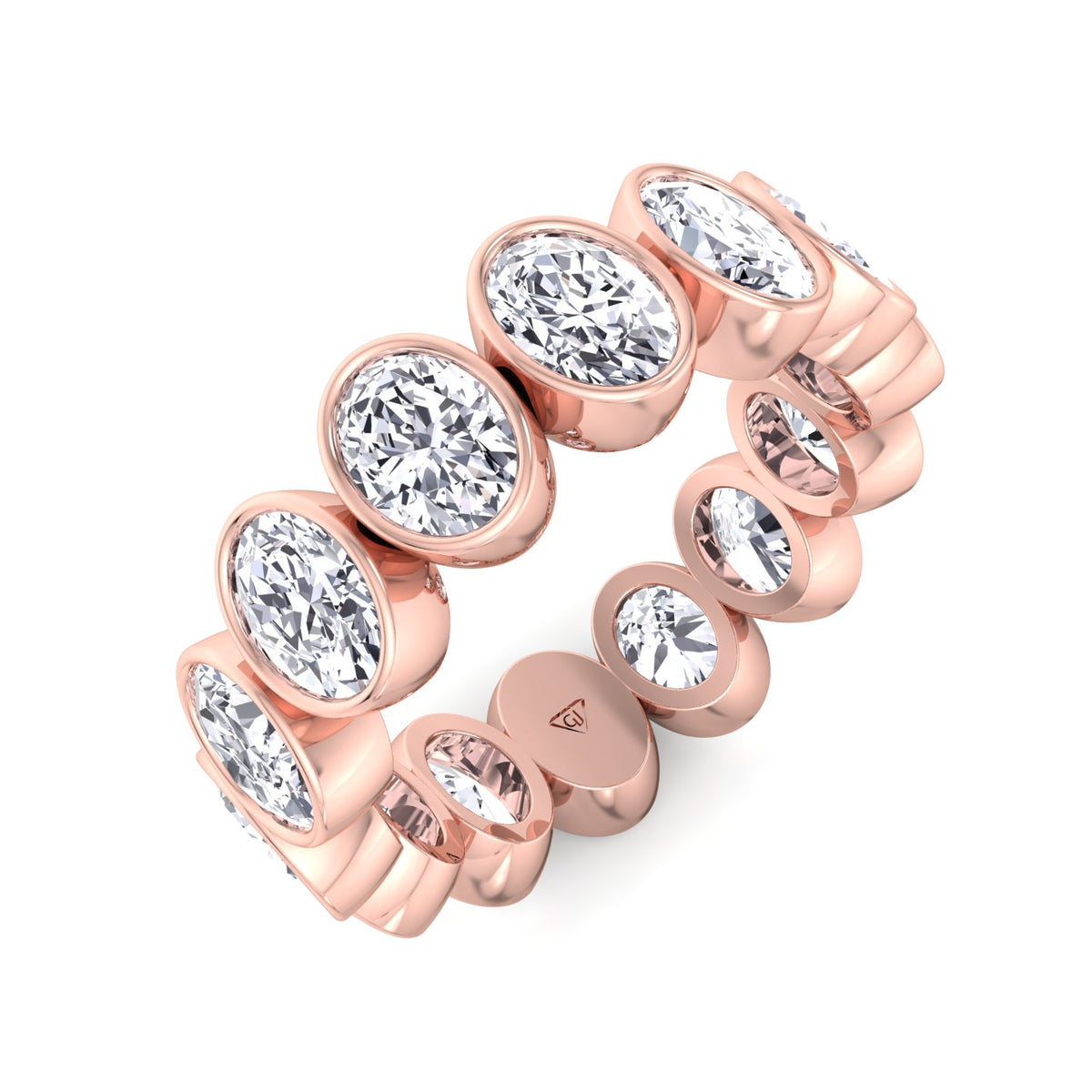 Allora - Bezel Set Oval Shape Diamond Eternity Band - Gem Jewelers Co