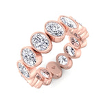 Allora - Bezel Set Oval Shape Diamond Eternity Band - Gem Jewelers Co