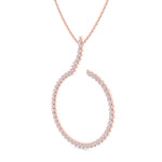 4.8CT T.W. Circle Swirl Pendant with Marquise Shape Rose Gold 14K