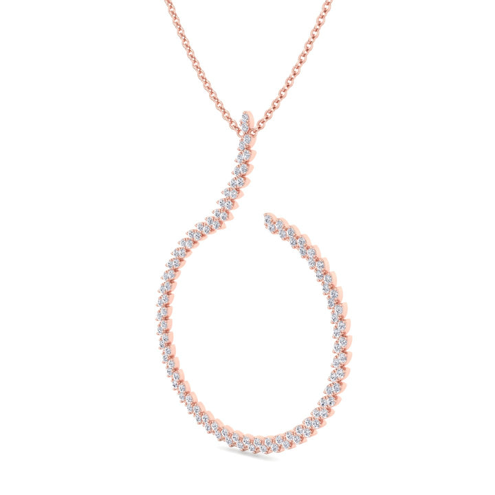 4.8CT T.W. Circle Swirl Pendant with Marquise Shape Rose Gold 14K