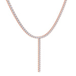 4 Prong Natural Diamond Y Drop Tennis Necklace RG 2