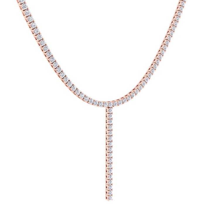 4 Prong Natural Diamond Y Drop Tennis Necklace RG 2