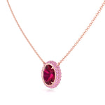 (3.5CT T.W.) Natural Pink Sapphire and Ruby Pendant Rose Gold 14K