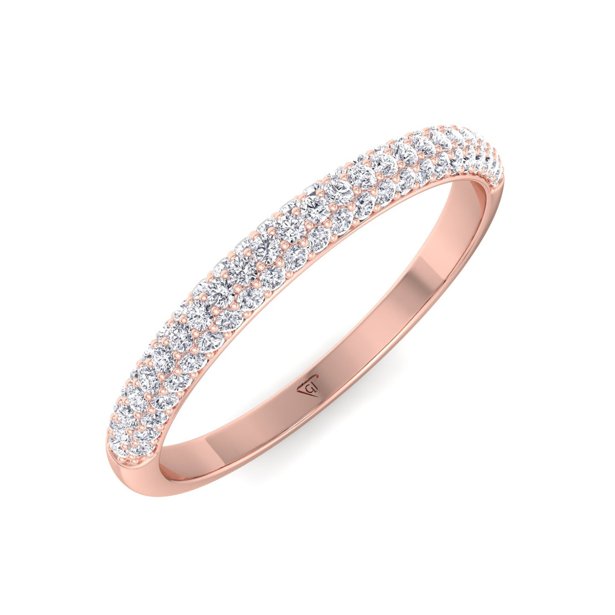 Teresa - Pave Natural Diamond Wedding Band - Gem Jewelers Co
