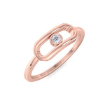 Bria - Fashion Diamond Gold Ring with Single Bezel Stone - Gem Jewelers Co