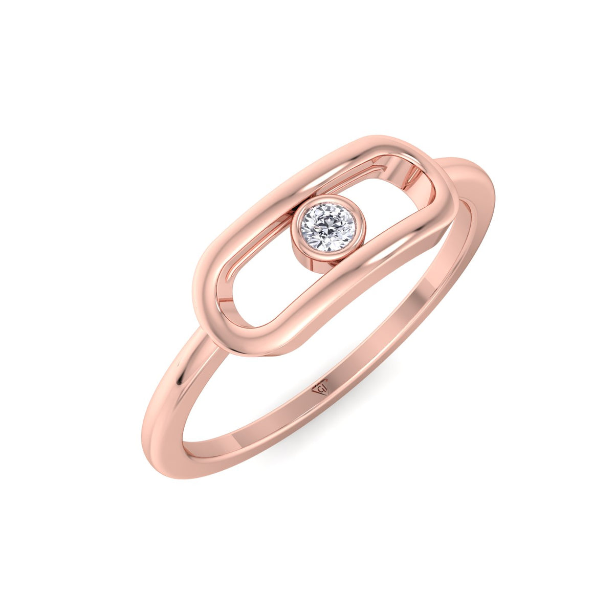 Bria - Fashion Diamond Gold Ring with Single Bezel Stone - Gem Jewelers Co