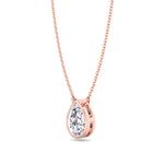 Miza - Bezel Set Pear Shape Diamond Pendant - Gem Jewelers Co
