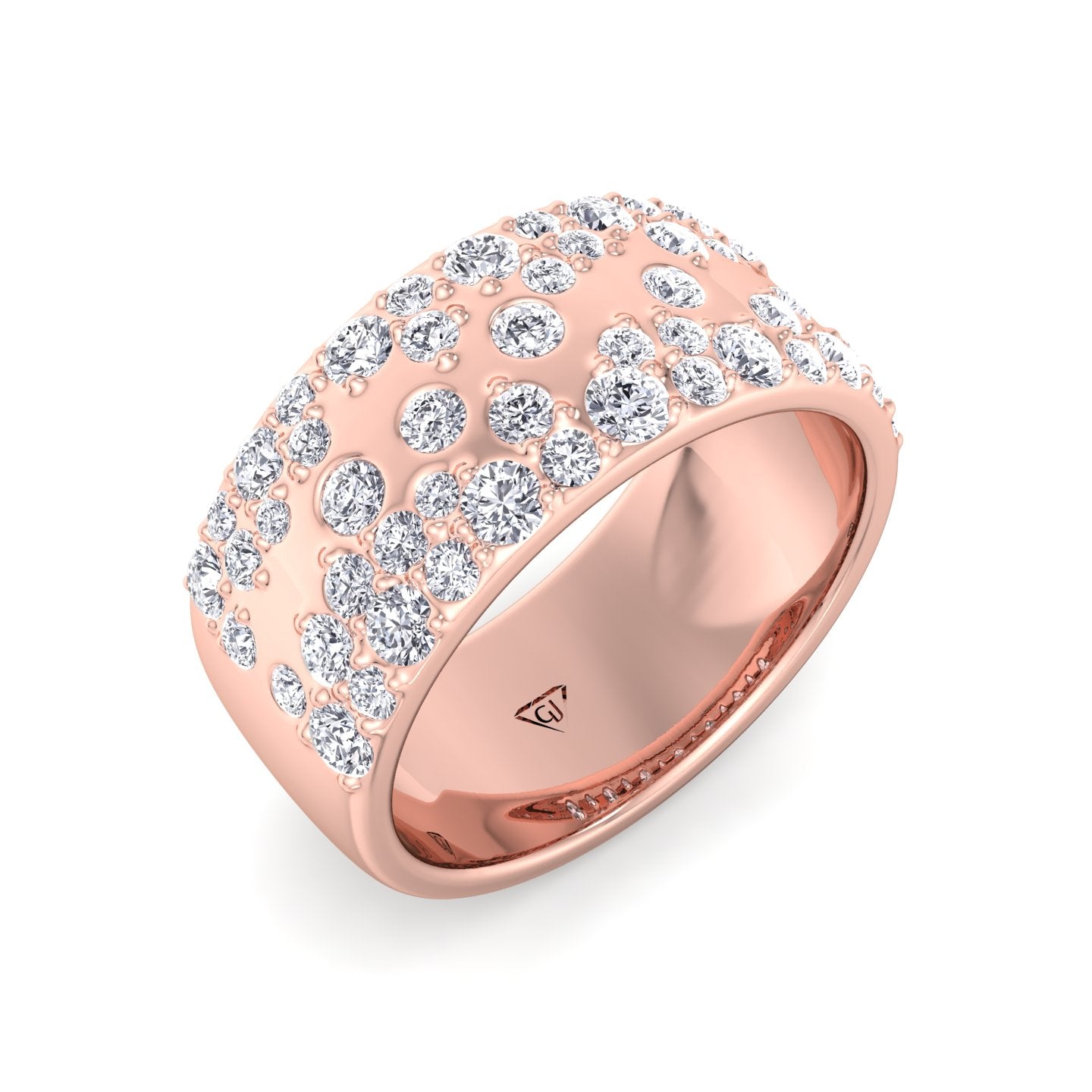 Cellini - Wide Natural Diamond Cigar Band - Gem Jewelers Co