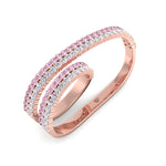Two-Finger Ring Band-1.2CT-14K-Rose Gold
