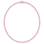 Bezel Set Natural Pink Sapphire Tennis Necklace with Diamonds
Rose Gold 18K
