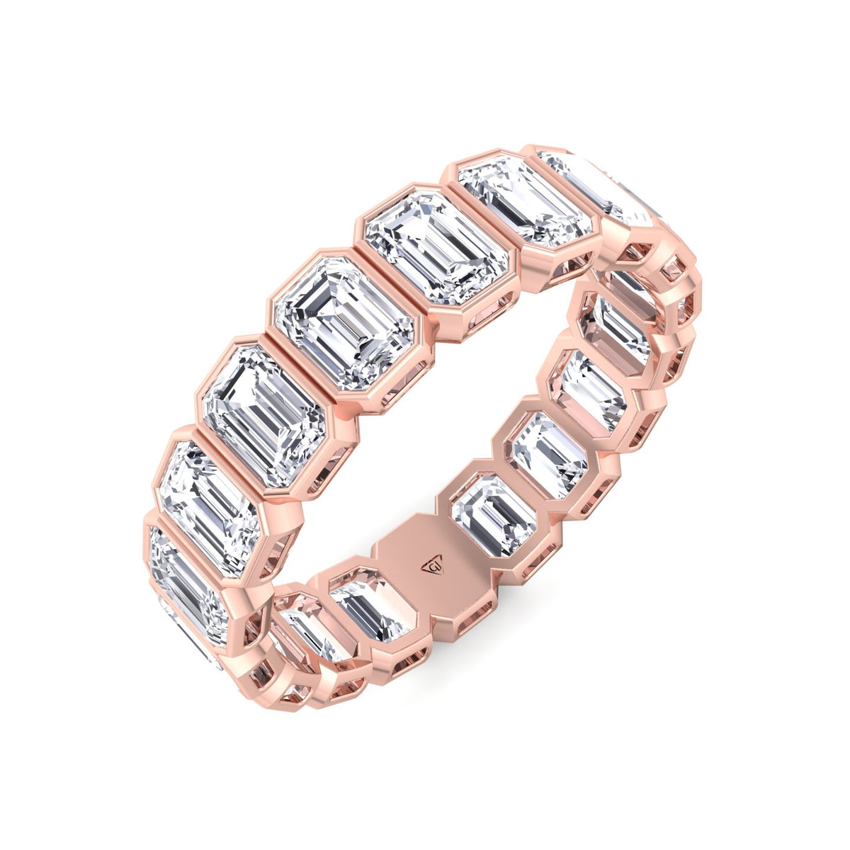 Alessi - Bezel Set Emerald Cut Diamond Eternity Band - Gem Jewelers Co