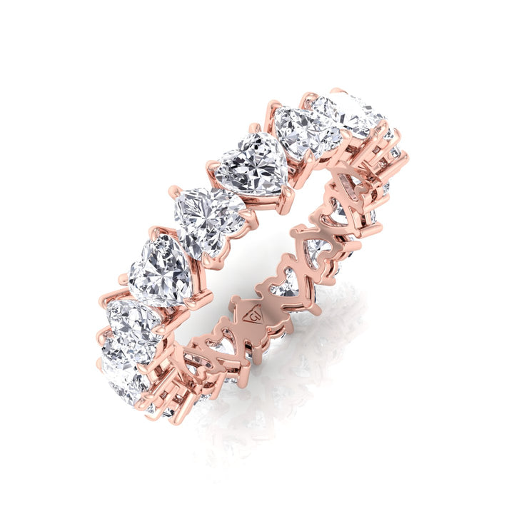 North South Heart Shape Natural Diamond Eternity Band