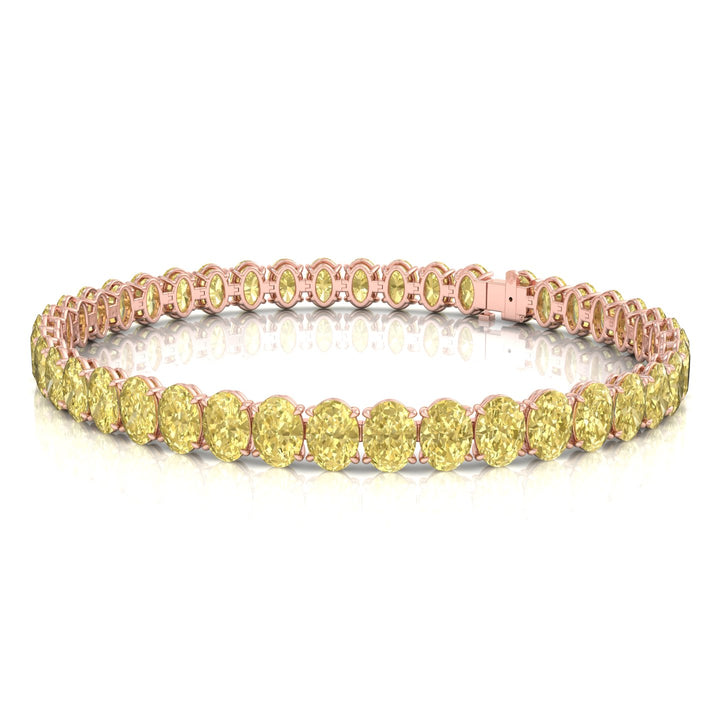 20CT Oval Shape Natural Fancy Yellow Diamond Tennis Bracelet