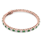 Estelle - Natural Diamond & Emerald Tennis Bracelet - Gem Jewelers Co