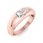 Verdiana - Toi et Moi Domed Bezel Set Diamond Ring - Gem Jewelers Co