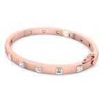 Milly - Asscher Cut Bezel Set Natural Diamond Bangle - Gem Jewelers Co