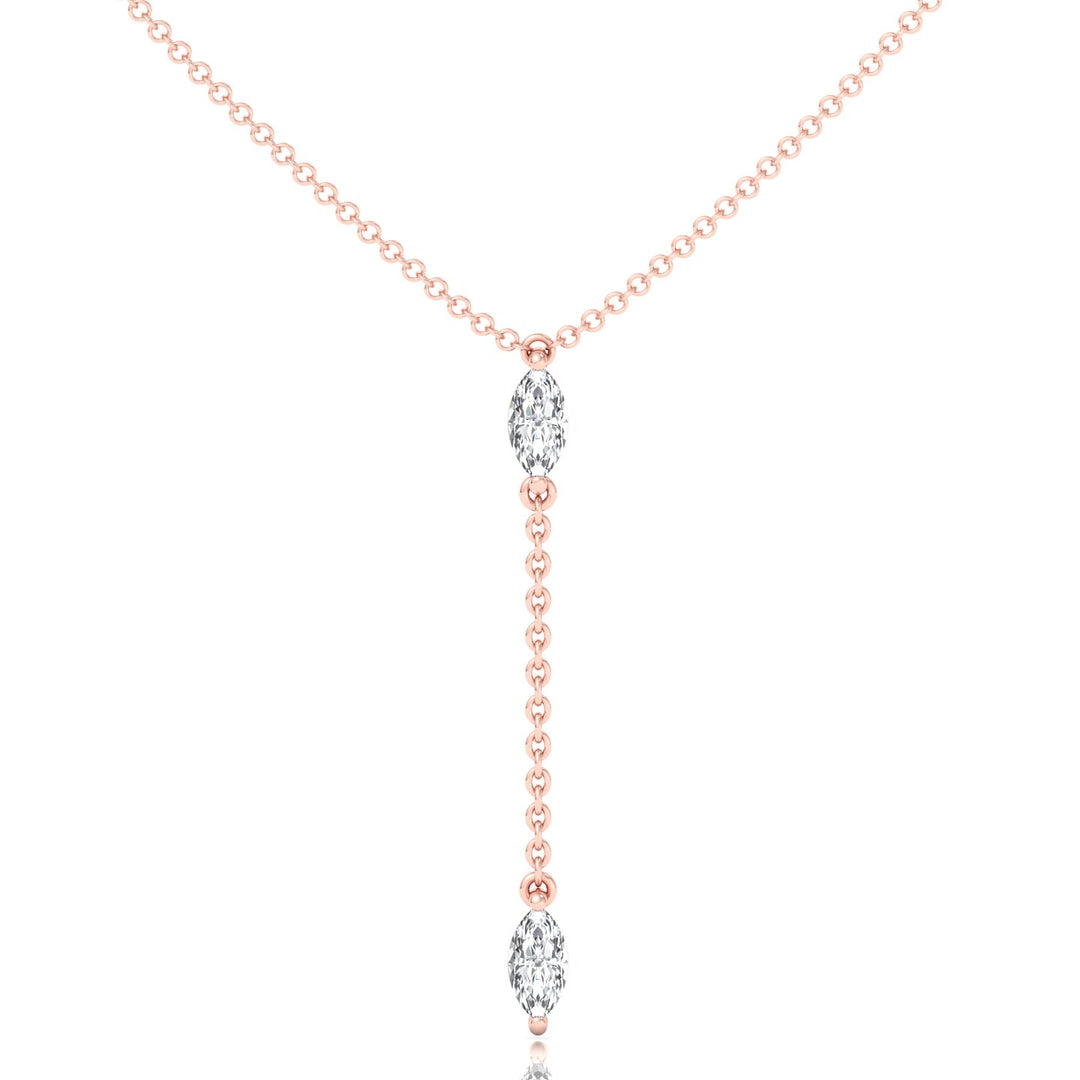 .50CT Marquise Shape Natural Diamond Lariat Necklace