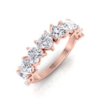 Heart Shape Half Way Natural Diamond Eternity Band Rose Gold 14K 