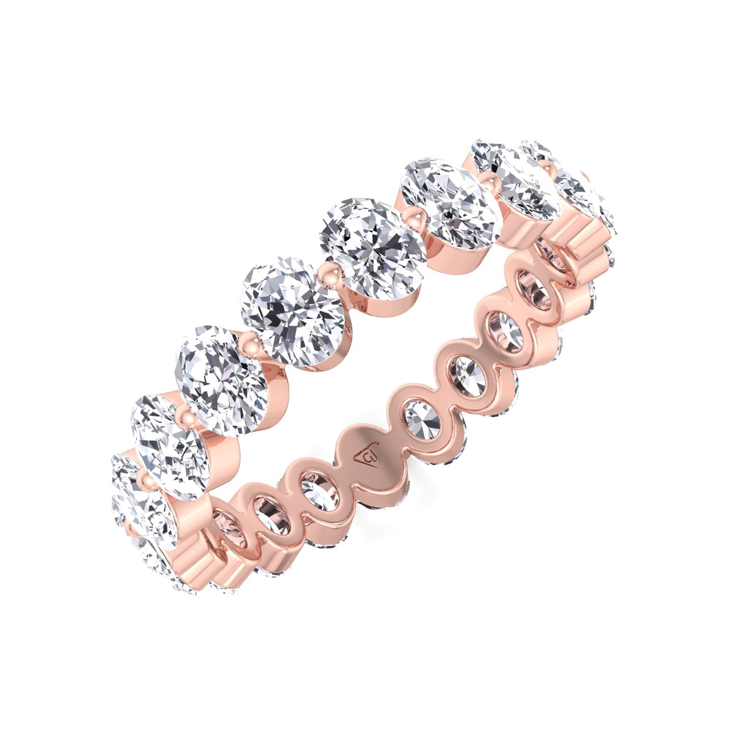 Marlo - Floating Oval Shape Diamond Eternity Band - Gem Jewelers Co