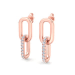 RG Paperclip Chain Lab Grown Diamond Earrings 2
