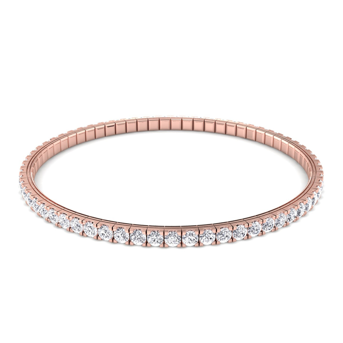 Flexible Tennis Bracelet -3CT-6CT-Yellow Gold
