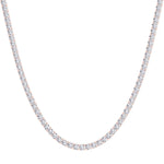 4 Prong Natural Diamond Tennis Necklace 14K Rose Gold