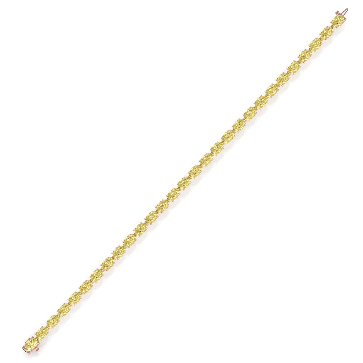 10CT natural earth mined yellow diamond tennis bracelet