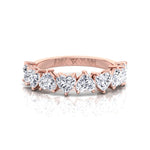 Heart Shape Half Way Natural Diamond Eternity Band Rose Gold  18K