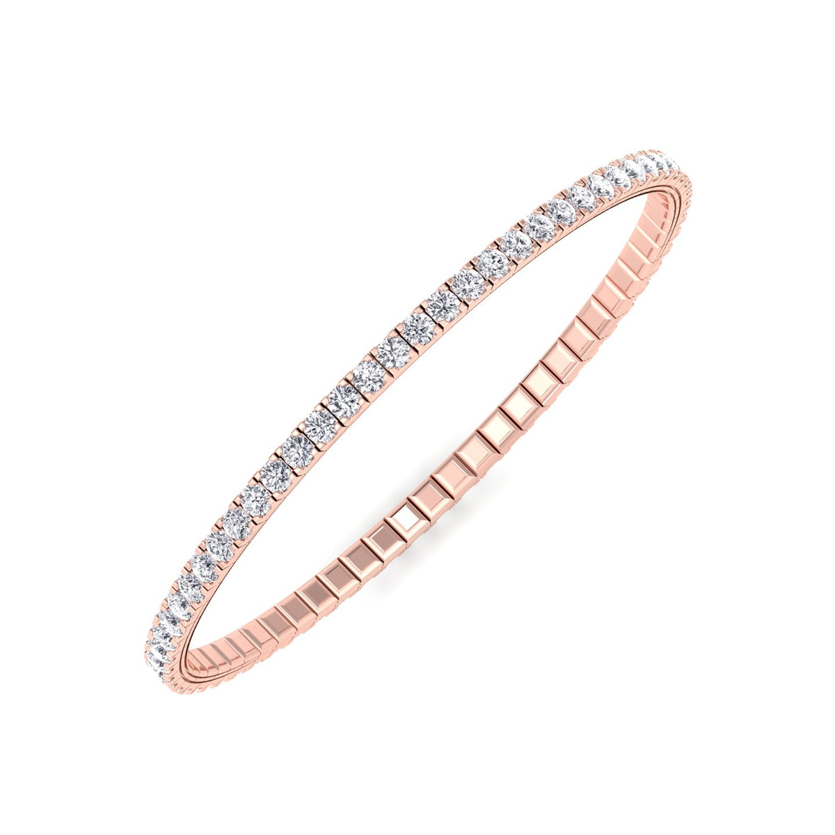 Flexible Tennis Bracelet -14K-3CT-Yellow Gold