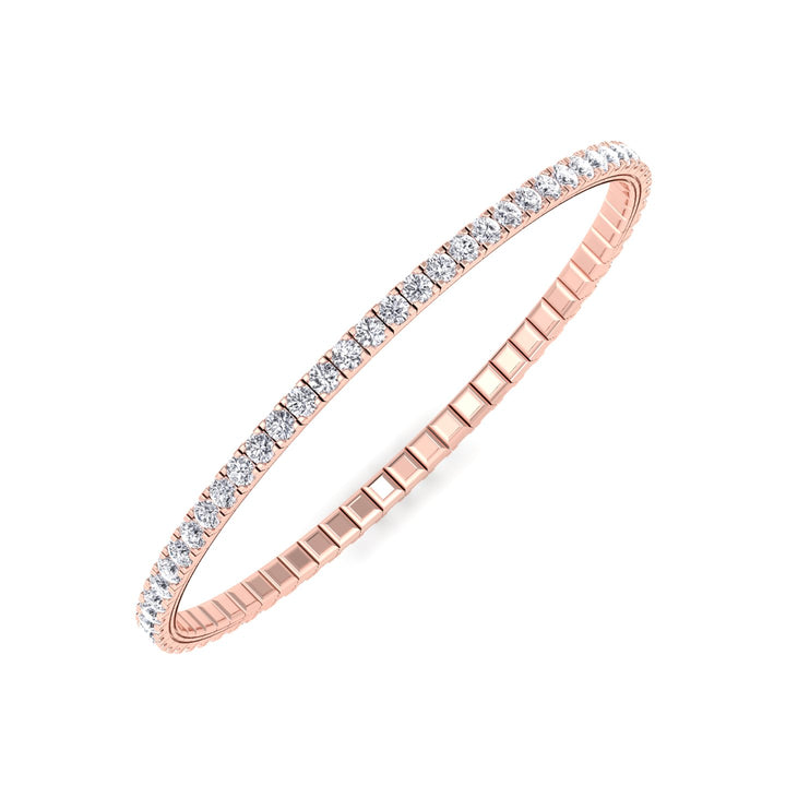 Flexible Tennis Bracelet -14K-3CT-Yellow Gold