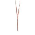 Natural Eternity Style Diamond Lariat  Necklace Rose Gold 