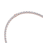 Oval Shape East to West Natural Diamond Tennis Necklace Rose Gold 14