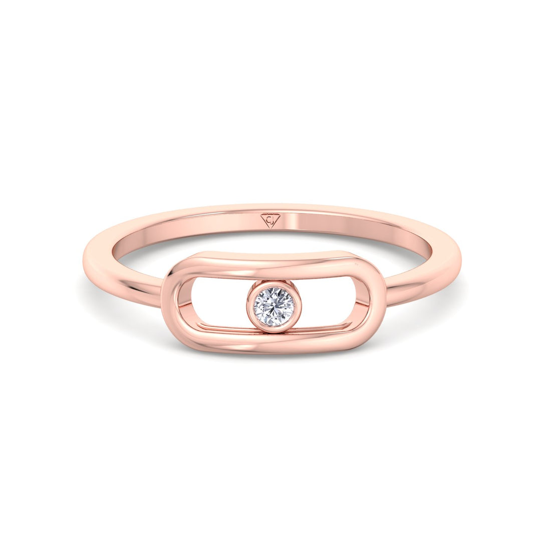 Bria - Fashion Diamond Gold Ring with Single Bezel Stone