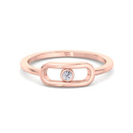 Bria - Fashion Diamond Gold Ring with Single Bezel Stone - Gem Jewelers Co