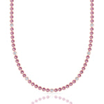 Bezel Set Natural Pink Sapphire Tennis Necklace with Diamonds
Rose Gol