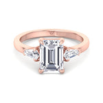 Caterina - Emerald Shape Diamond Engagement Ring With Tapered Baguette Side Stones - Gem Jewelers Co