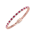 Sophie - Natural Diamond & Ruby Tennis Bracelet - Gem Jewelers Co