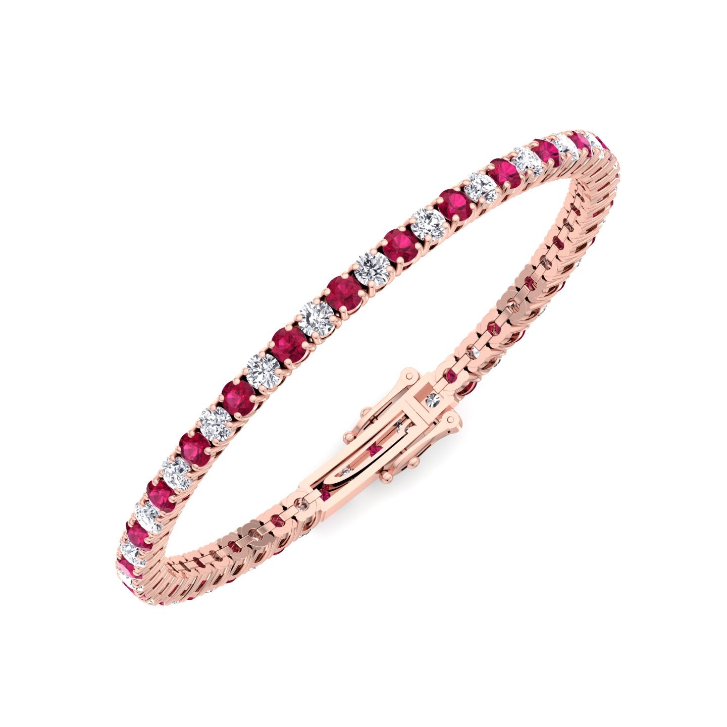 Sophie - Natural Diamond & Ruby Tennis Bracelet - Gem Jewelers Co