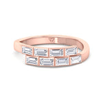 Giselli - Baguette Shape Bezel Setting Diamond Wrap Ring - Gem Jewelers Co