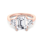 Paolina - 3 Stone Emerald & Trapezoid Diamond Engagement Ring - Gem Jewelers Co