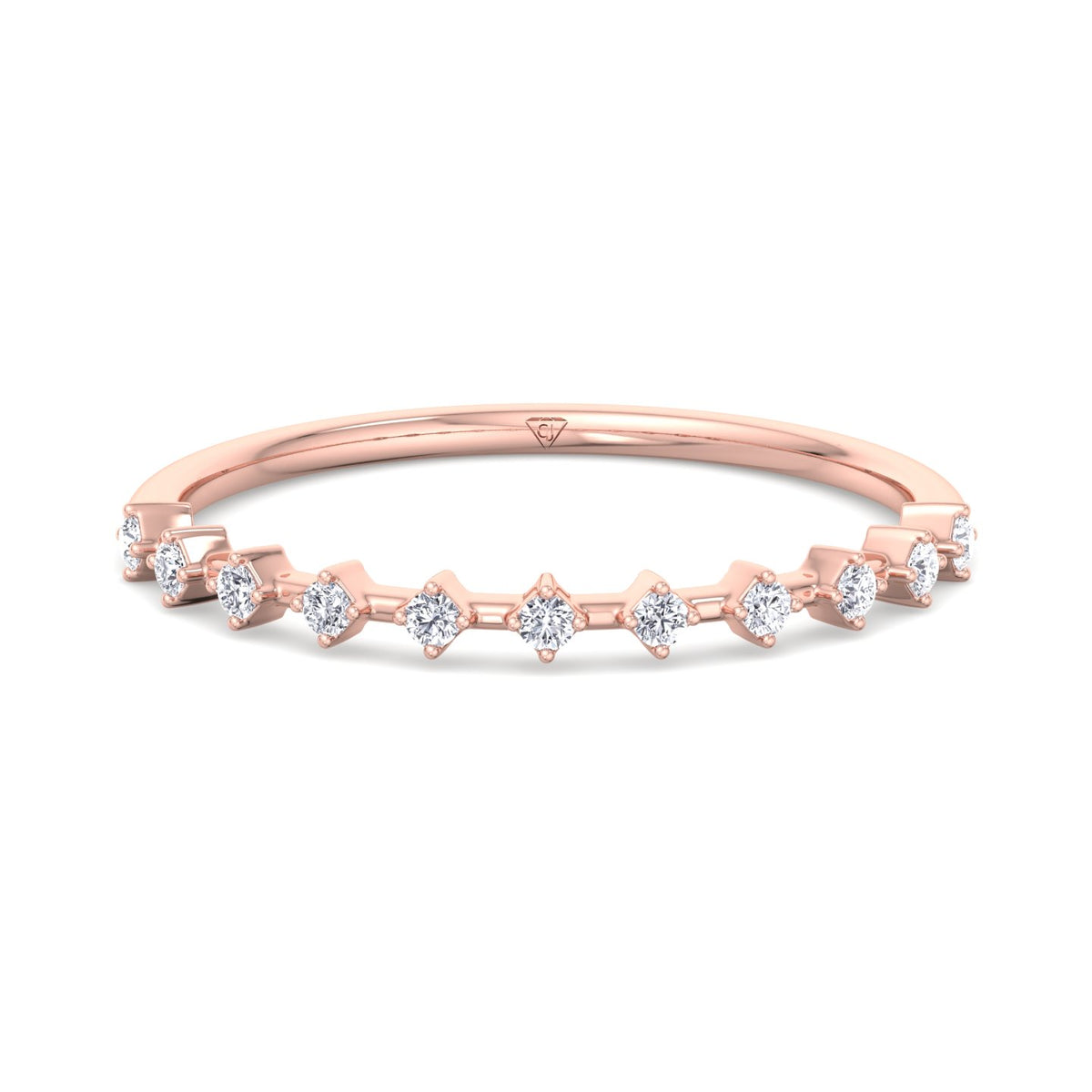 Simona - Multi Stone Round Natural Diamond Dainty Ring - Gem Jewelers Co