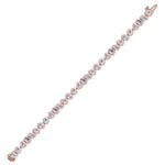 Bezel Multi Shape Natural Diamond Tennis Bracelet in Solid Rose Gold 