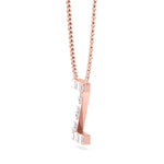 Z Initial Natural Diamond Pendant Necklace Rose Gold 