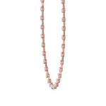 Crown Prong Round Natural Diamond Bar Necklace Rose Gold
