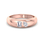 Verdiana - Toi et Moi Domed Bezel Set Diamond Ring - Gem Jewelers Co
