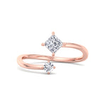 Ora - Princess & Round Cut Diamond Stackable Ring - Gem Jewelers Co