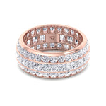 Romeo - 5.5CT 3 Row Channel Set Princess and Round Cut Diamond Eternity Band - Gem Jewelers Co