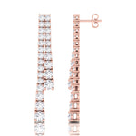 Double-Strand-Graduated-Natural-Diamond-Dangle-Earrings-Rose Gold